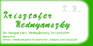 krisztofer mednyanszky business card
